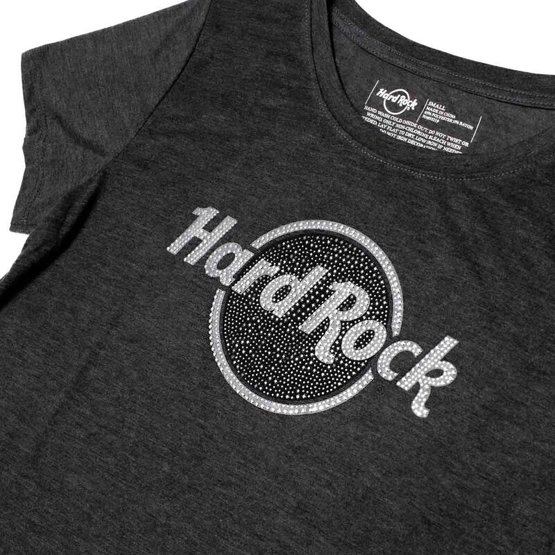 Hard Rock Vinyl Logo Men's Shortsleeve Crewneck Tee in Black