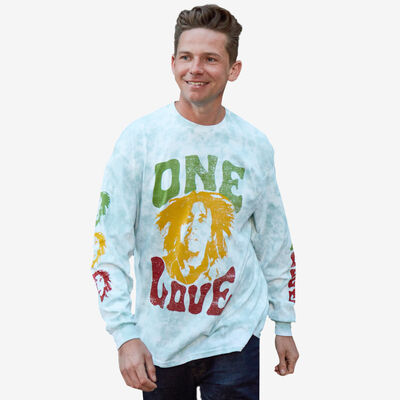 Bob Marley Adult Fit Long Sleeve One Love Tee Green Bob Marley Adult Fit Long Sleeve One Love Tee Green