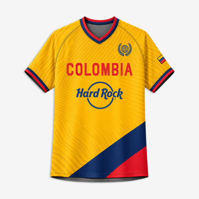 Colombia Soccer V-Neck Tee in Yellow
