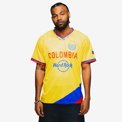 Colombia Soccer V-Neck Tee in Yellow