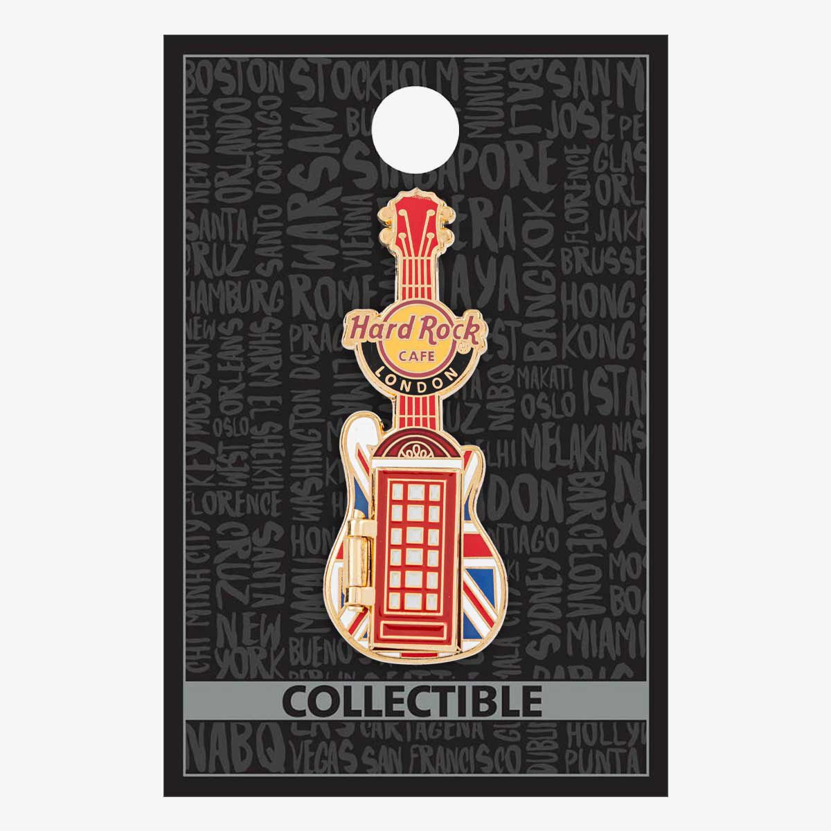 Hard Rock Cafe ギターピンバッジ ロンドン London Hinged Phone Booth Guitar Pin | Online Rock Shop