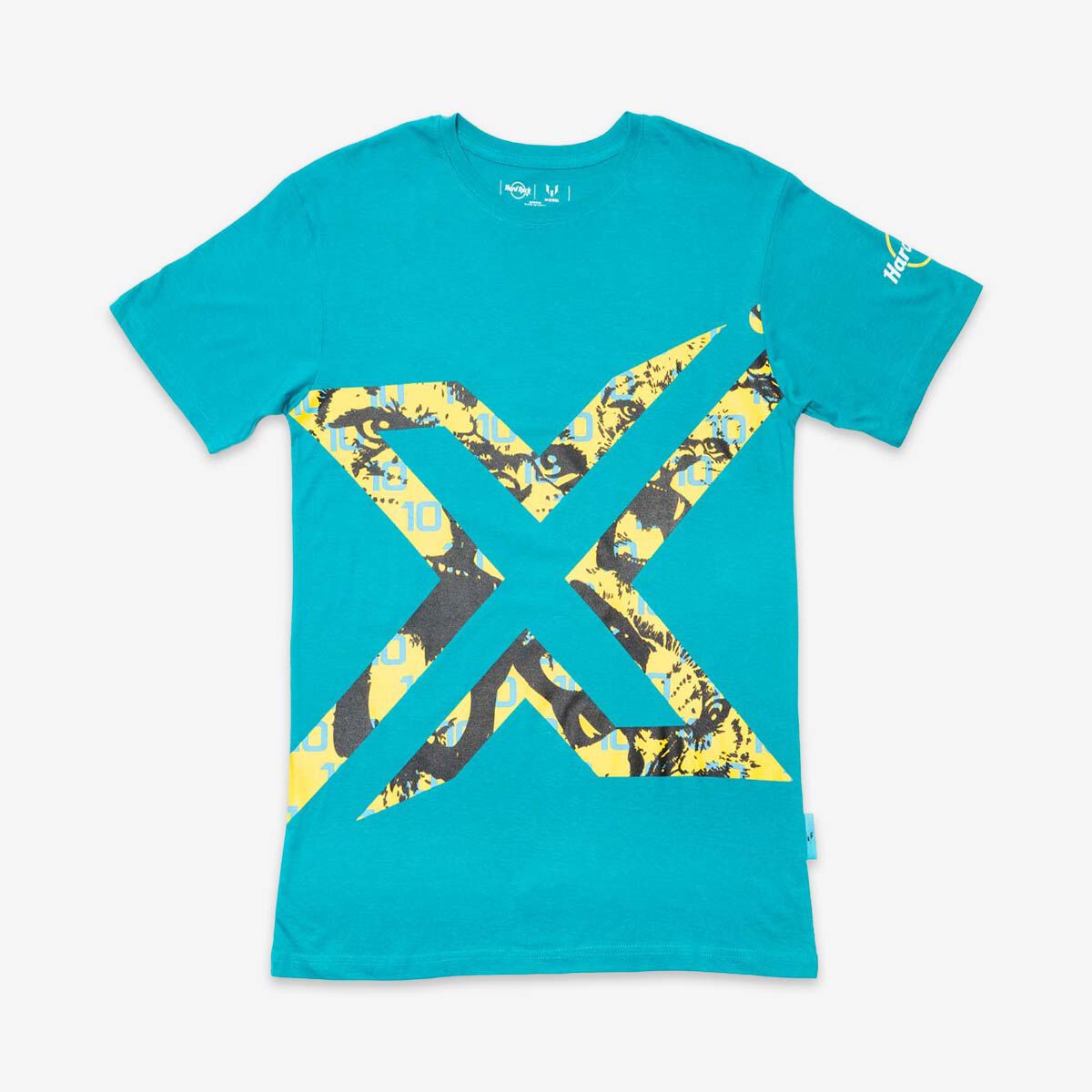 Celebrate Greatness with Messi x Hard Rock Teal Adult Fit T-Shirt