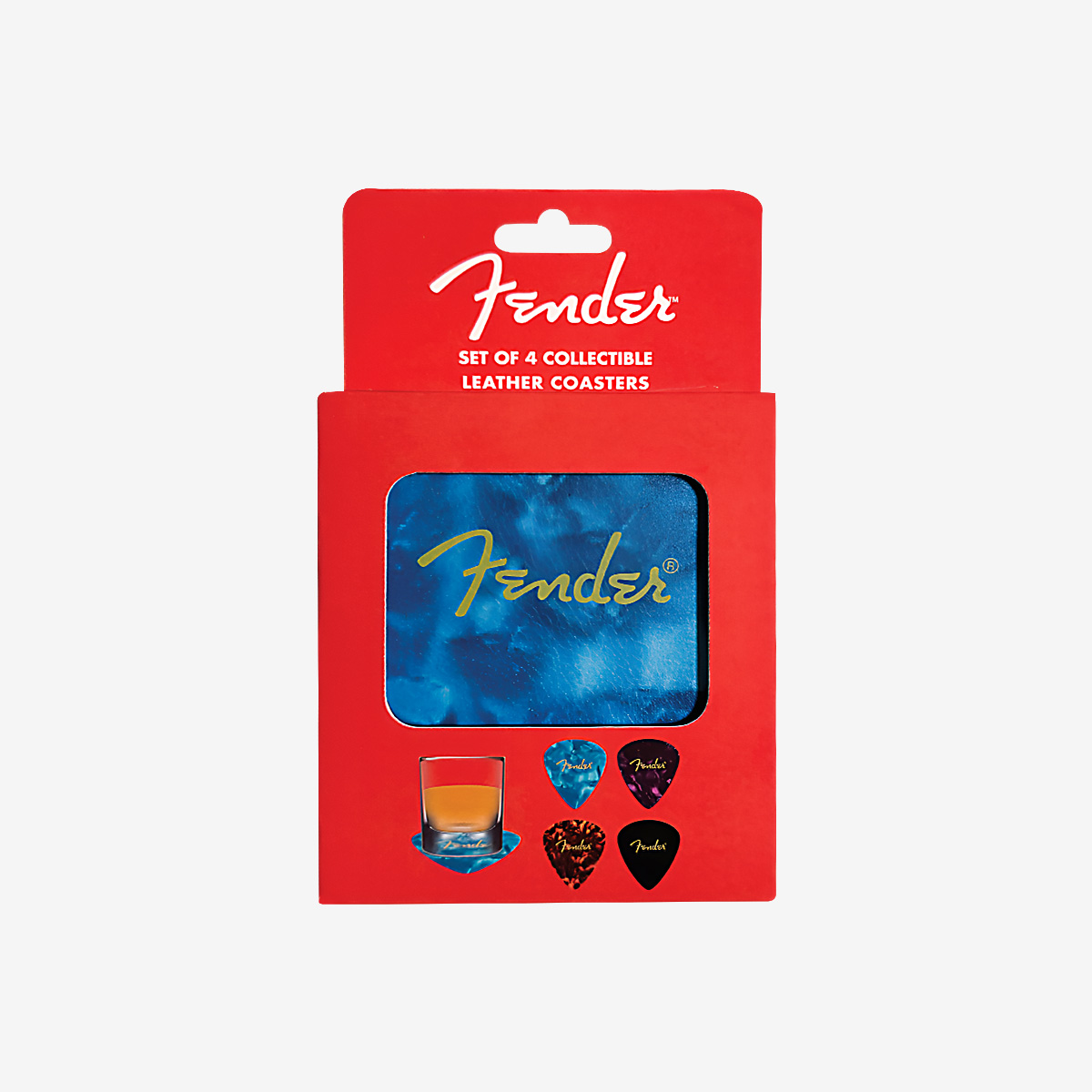 Fender Leather Guitar Pick Coaster Set image number 3