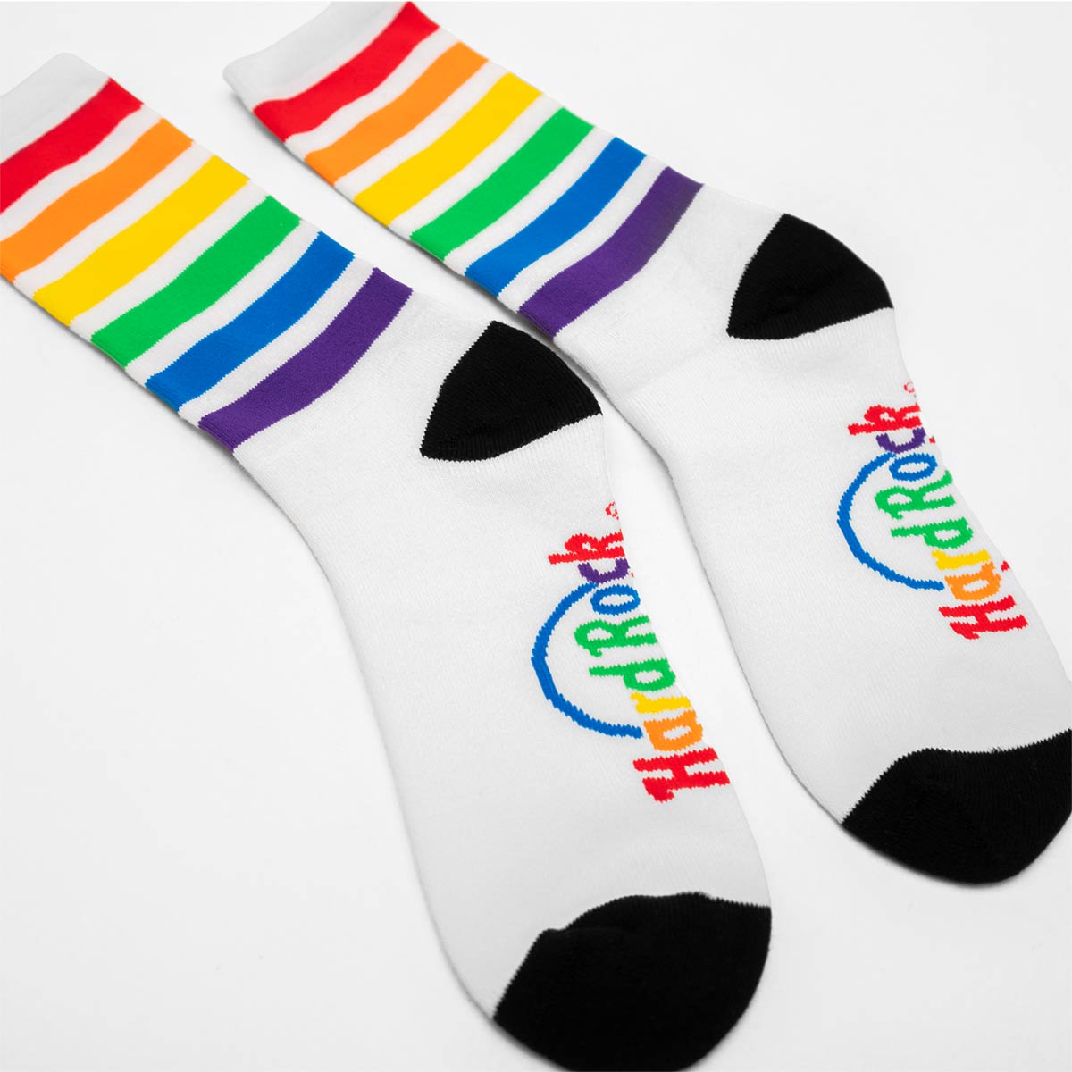Pride Striped Logo Crew Socks image number 3