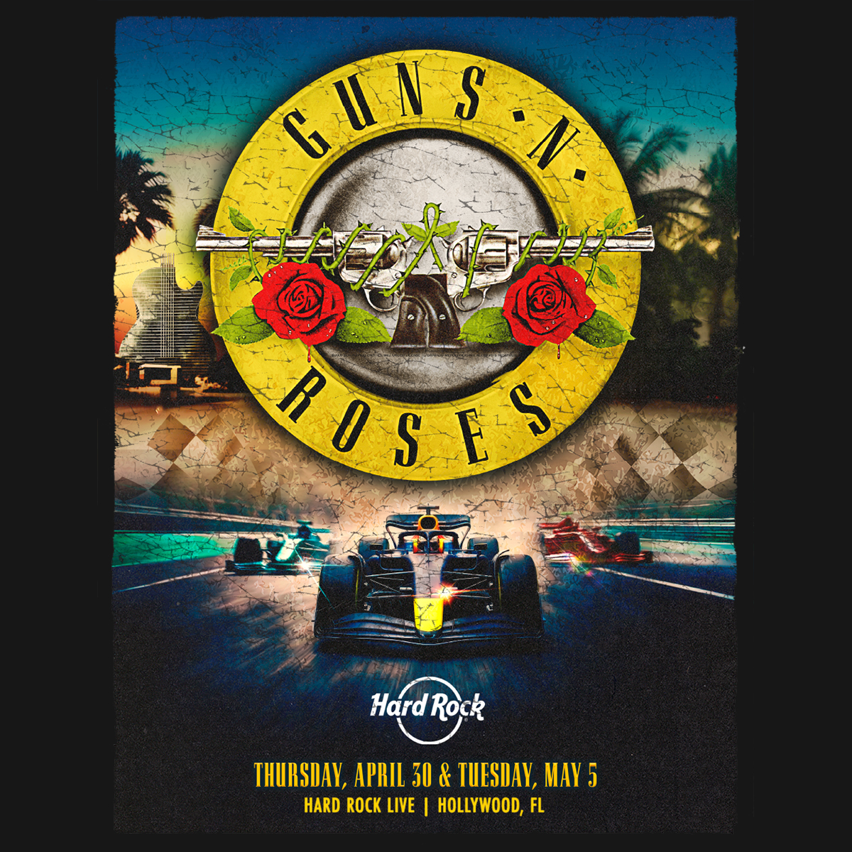 Guns N' Roses Racing Concert Tee in Black image number 3