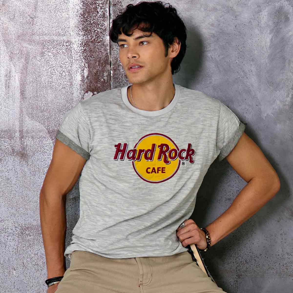 Hard Rock Adult Fit Elevated Classic Grey Tee image number 1