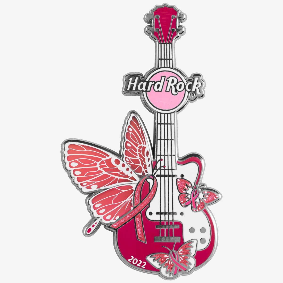 Hard Rock Pinktober Butterfly Guitar Pin 2022 image number 1