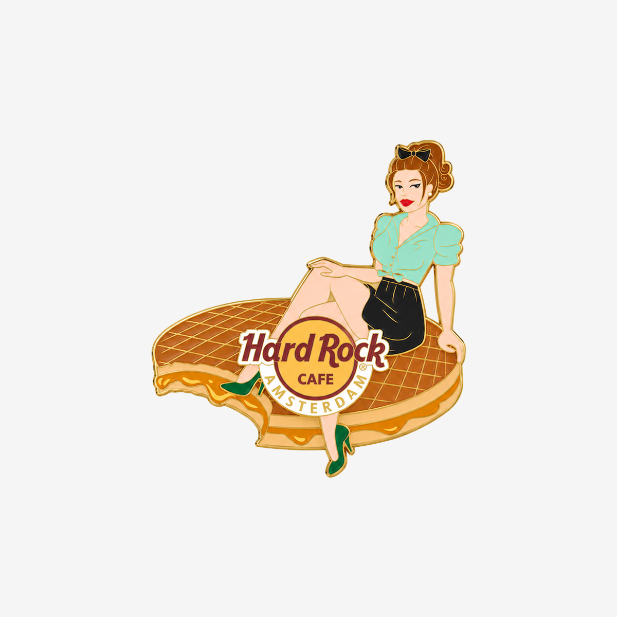 Collectible Amsterdam Stroopwafel Girl Pin image number 1