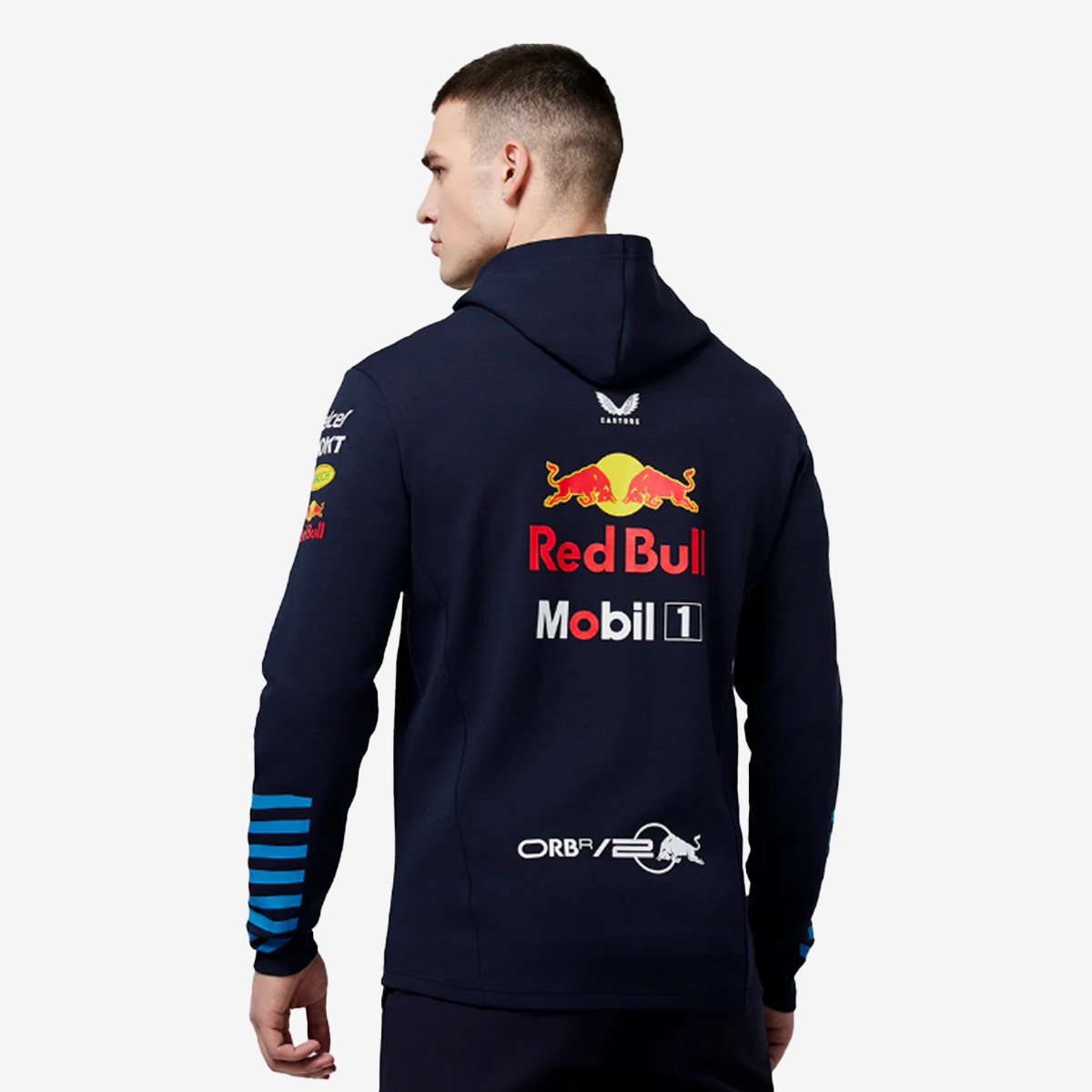 Castore x Oracle Red Bull F1 Racing Team Zip Hoodie in Navy Blue image number 2