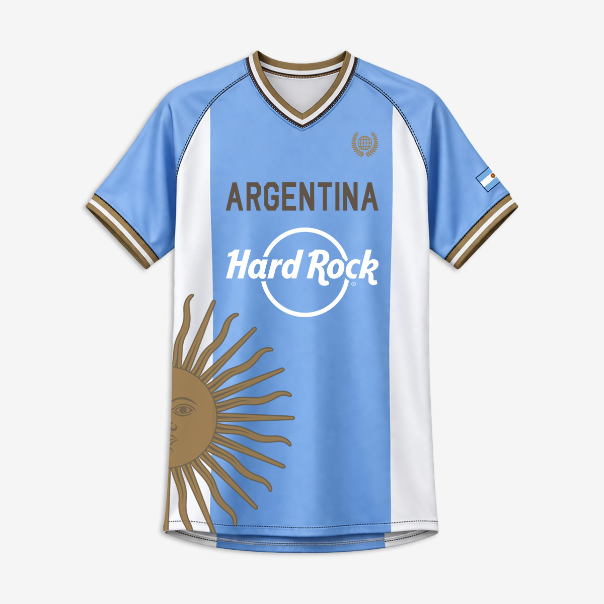 Argentina Soccer V-Neck Tee in Blue image number 2