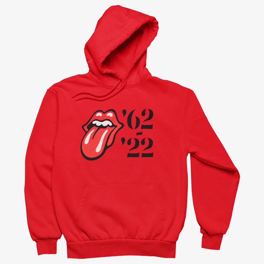 Rolling Stones Pullover Kangaroo Pockets Hoodie in Red image number 3