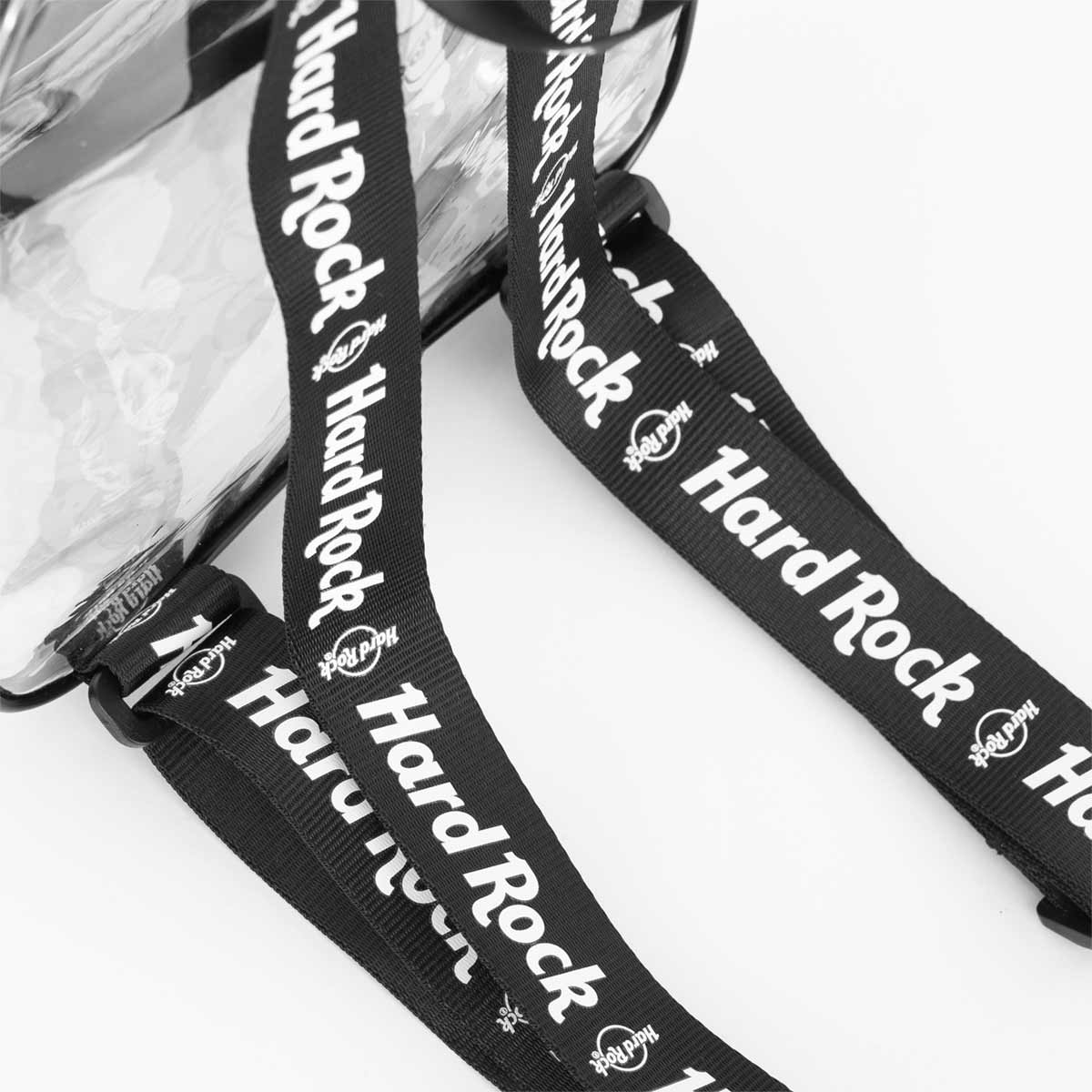 Logo Repeat Black and White Strap Clear Stadium Backpack image number 2