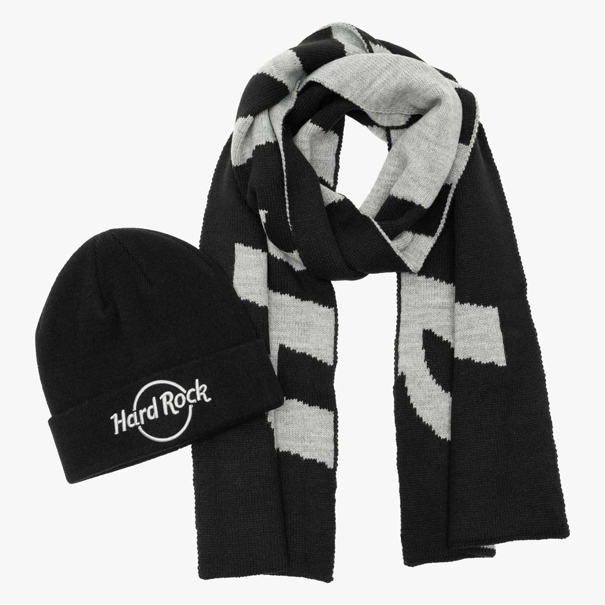 Scarf and Beanie Set in Black by Hard Rock image number 1