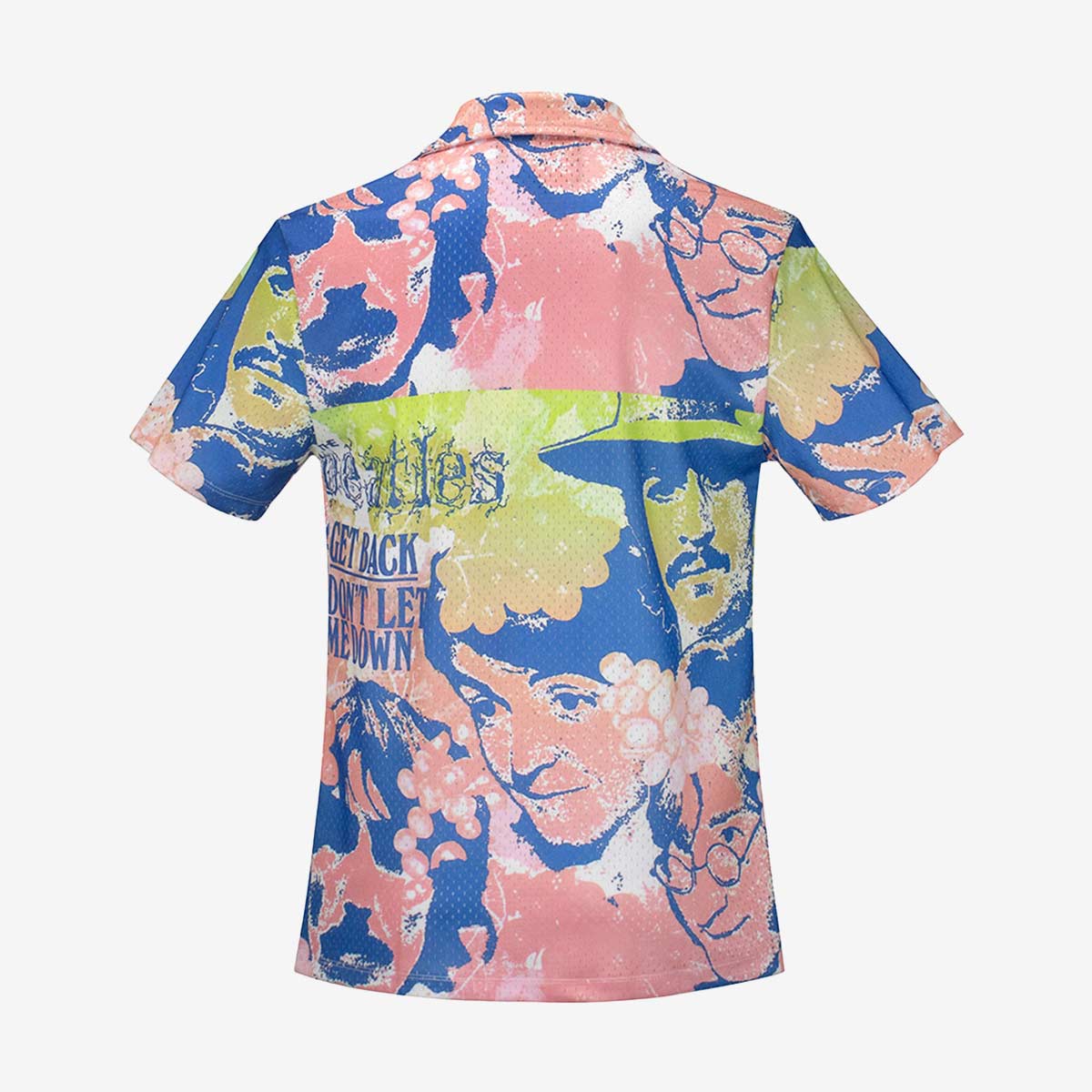 The Beatles Portrait Mesh Short Sleeve Button Down in Blue image number 2