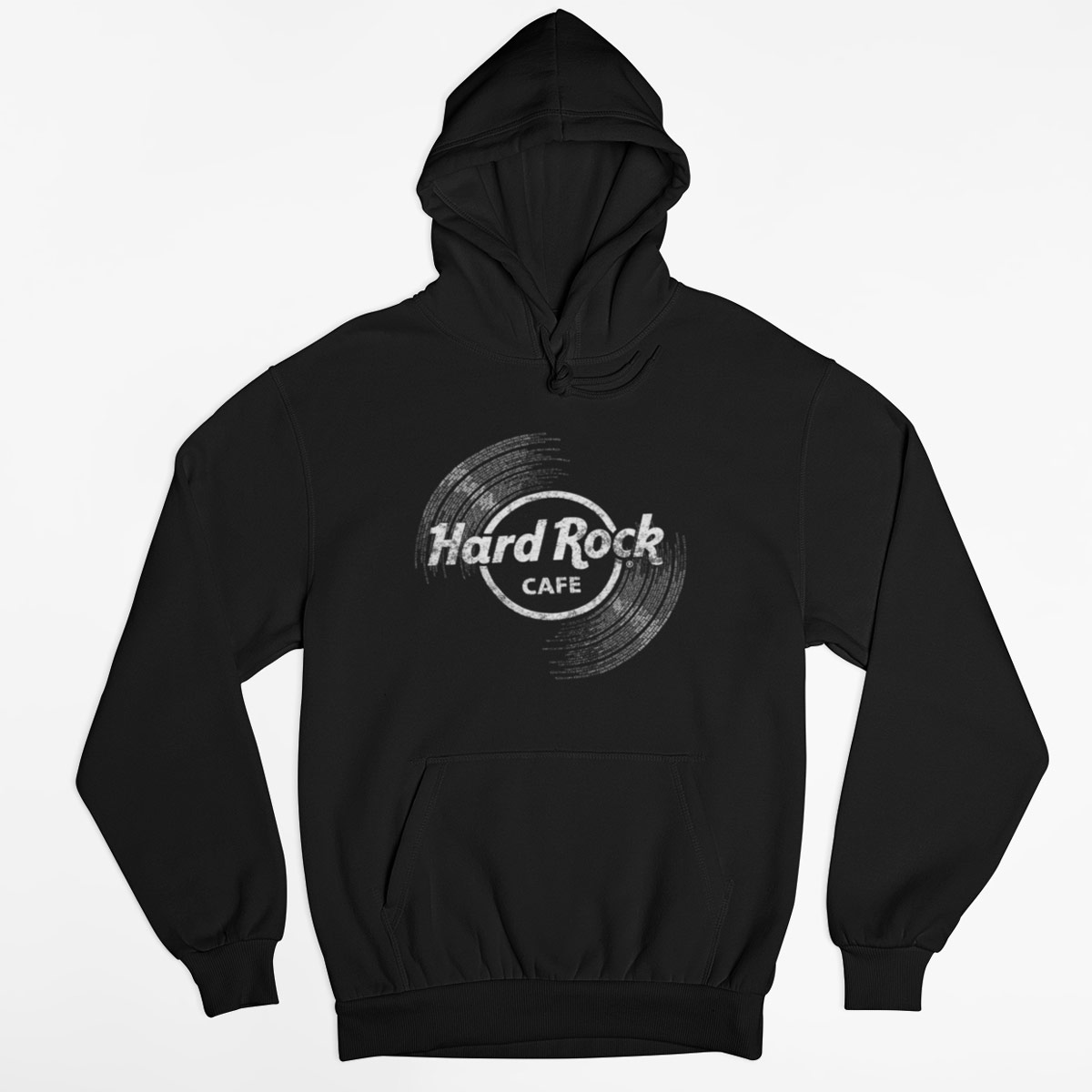 Hard Rock Vinyl Logo Unisex Hoodie in Black image number 2