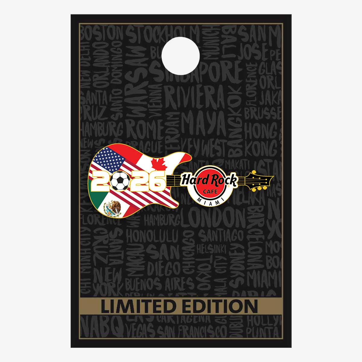 Collectible 2026 Soccer Guitar Pin image number 2