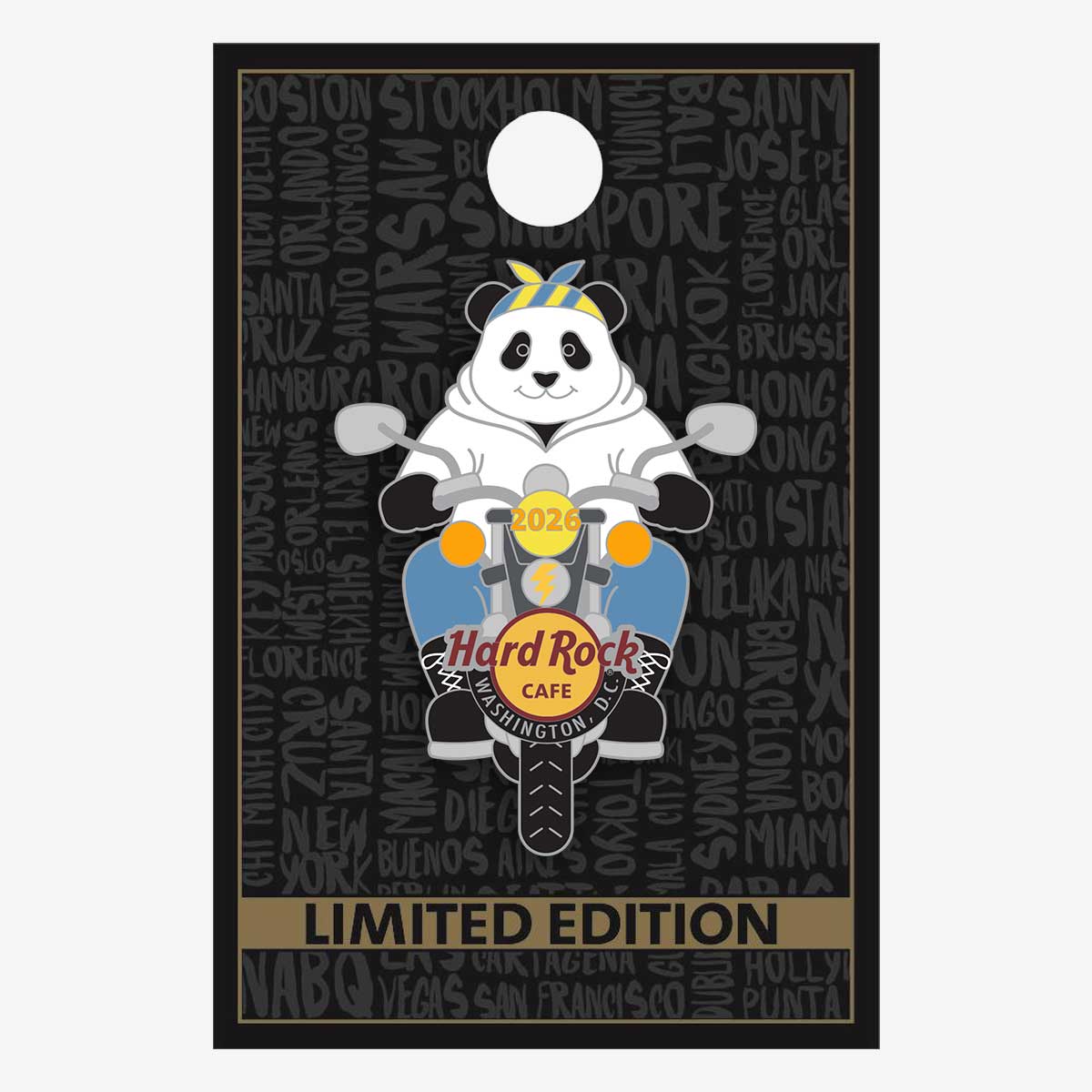 Limited Edition Washington D.C. 2026 Biker Panda Pin image number 2