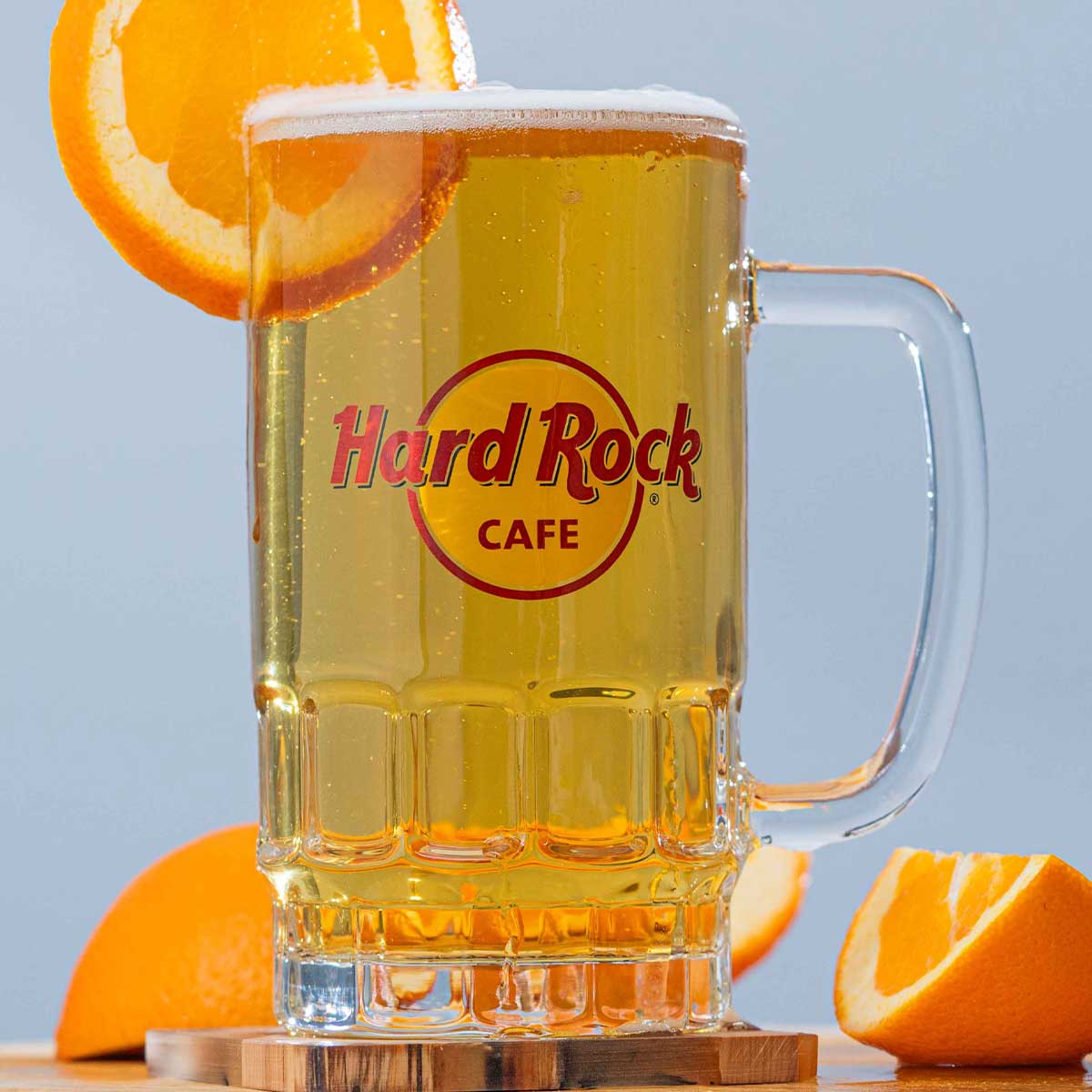 Hard Rock Cafe Logo Glass Pint Stein with Handle image number 1