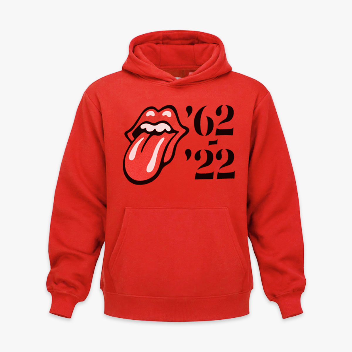 Rolling Stones Pullover Kangaroo Pockets Hoodie in Red image number 4