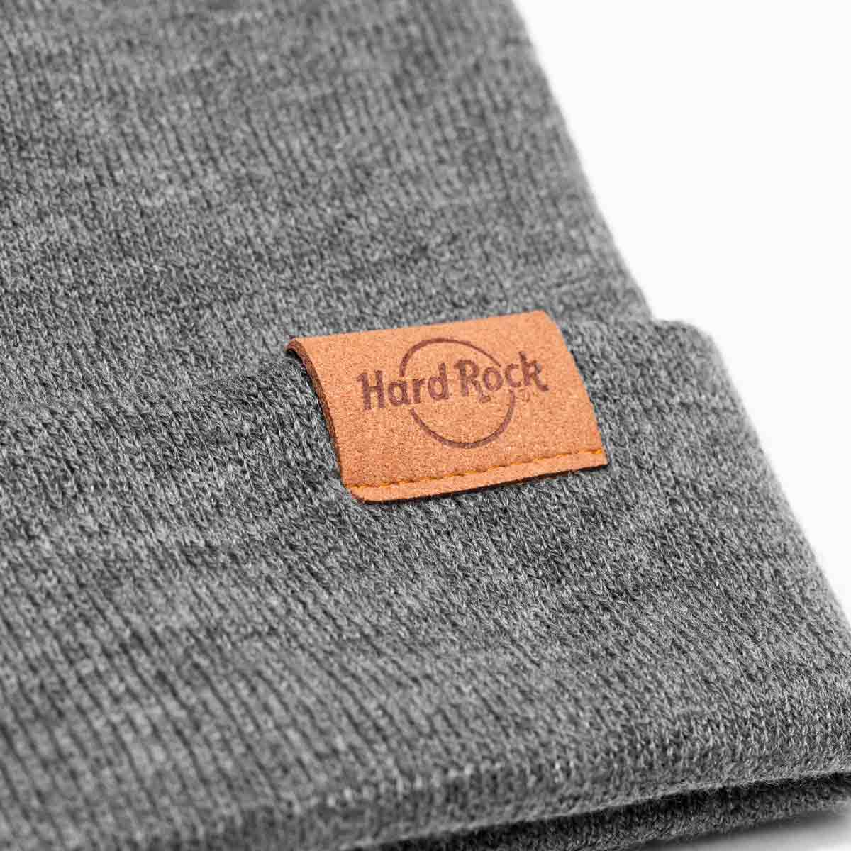 Cuffed Up Hard Rock Beanie in Grey with Tan Logo image number 3