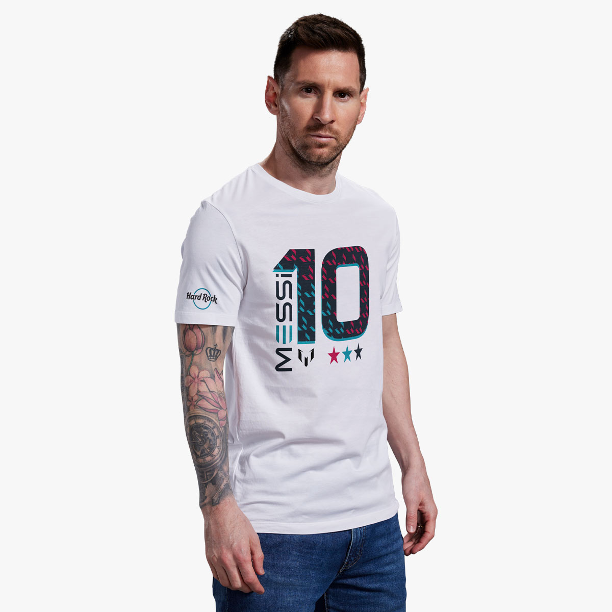 Messi x Hard Rock Adult Fit Tee in Silver image number 3
