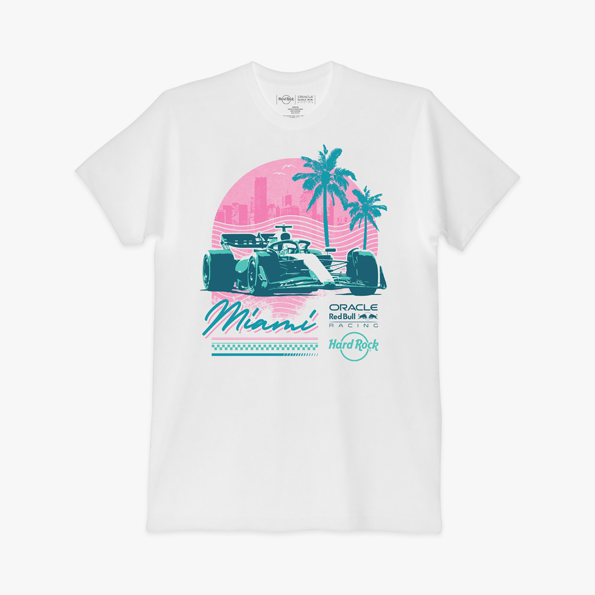 Oracle Red Bull F1 Racing Miami Grand Prix 2025 Sunset Tee in White image number 1