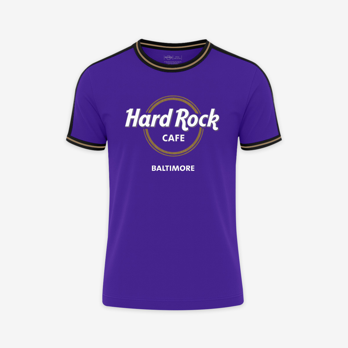 Adult Fit Baltimore Ringer Tee in Purple and Black image number 1