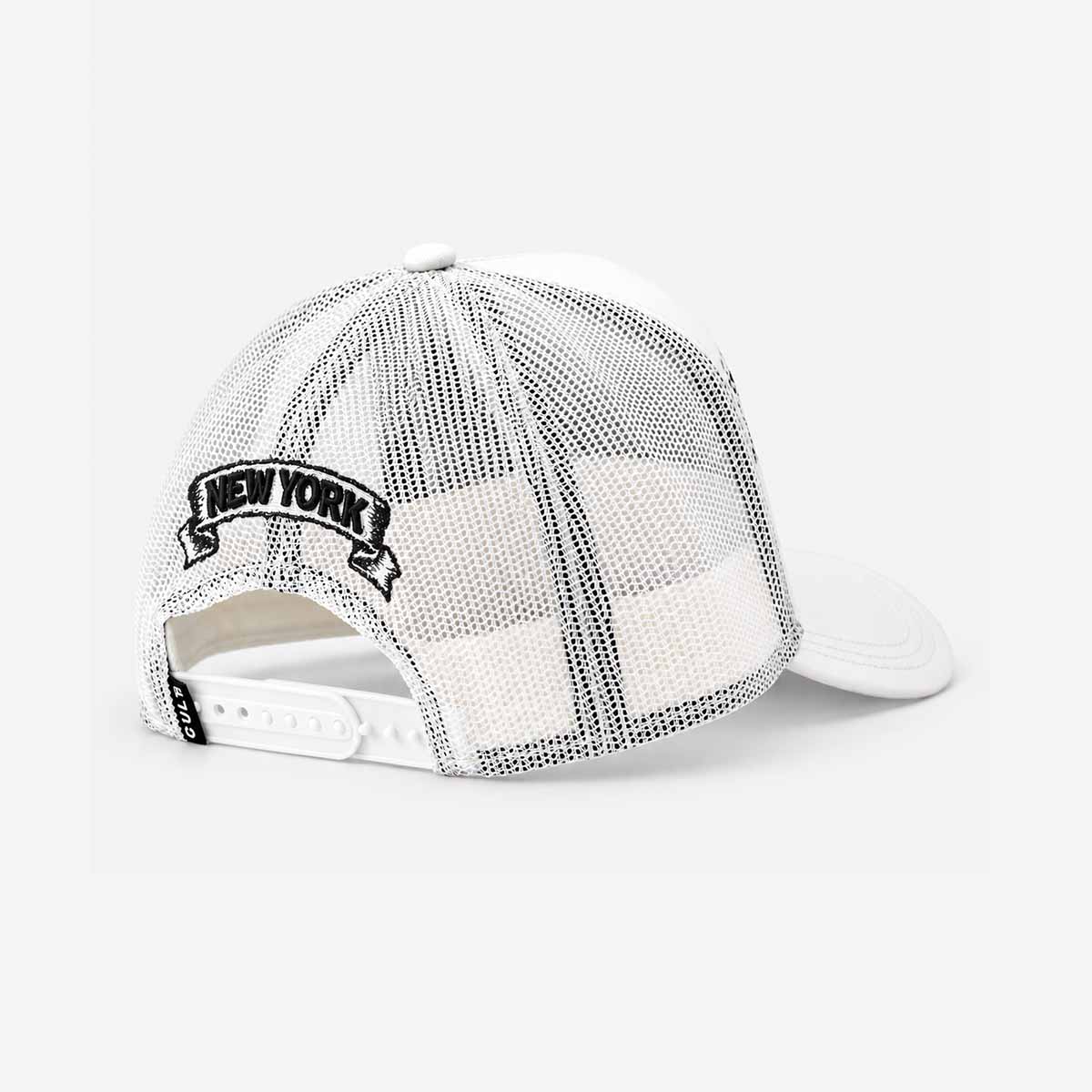 Hard Rock x Cult Banner Motto Mesh Trucker Hat in Winter White image number 6