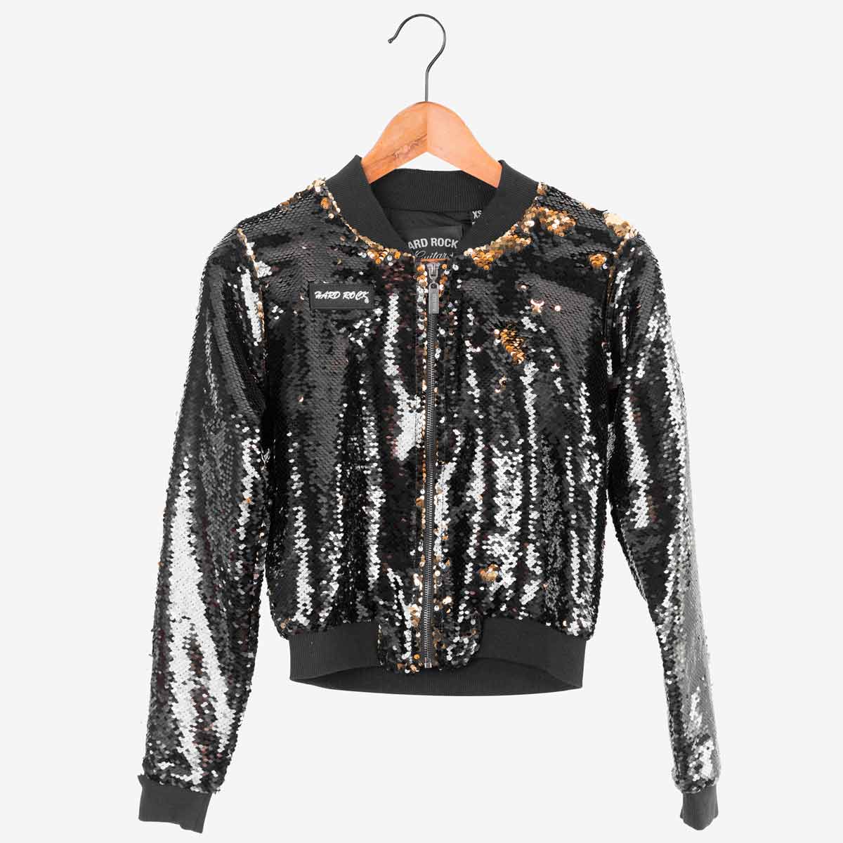 Women's Sequin Logo Bomber Jacket image number 4