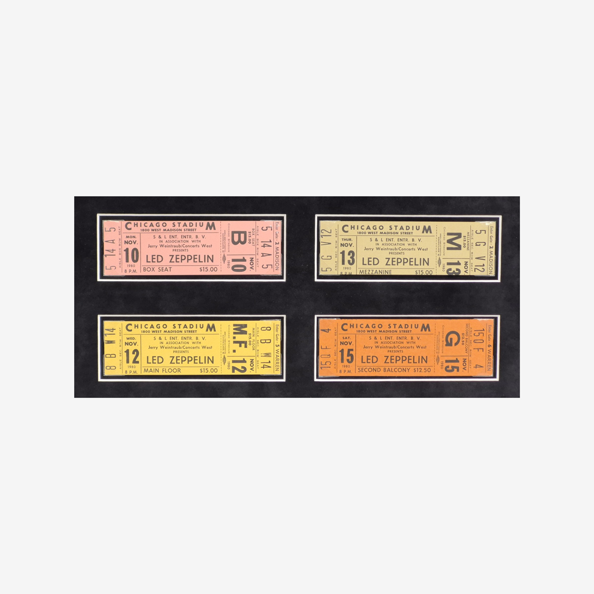 Limited Edition Led Zeppelin Framed Concert 4 Ticket Collage image number 2