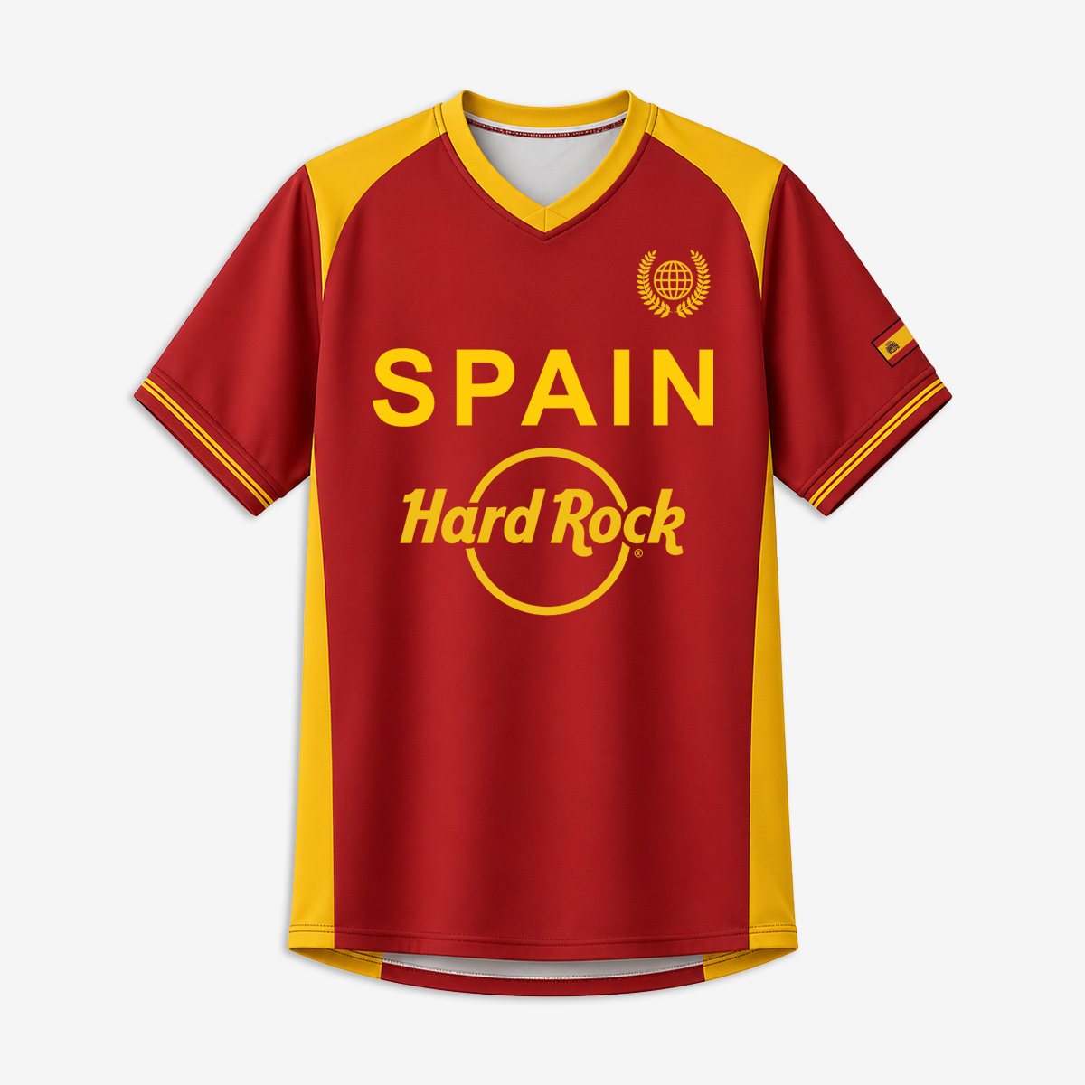 Spain Soccer V-Neck Tee in Red image number 2