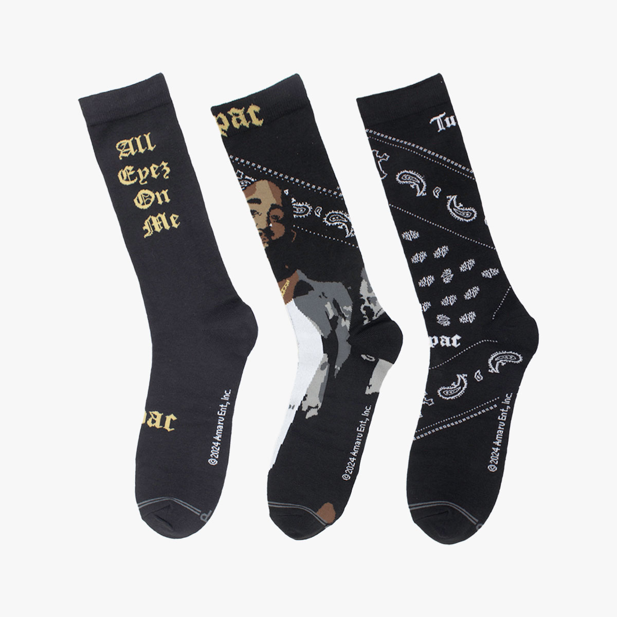 Tupac 3 Pack Socks image number 1