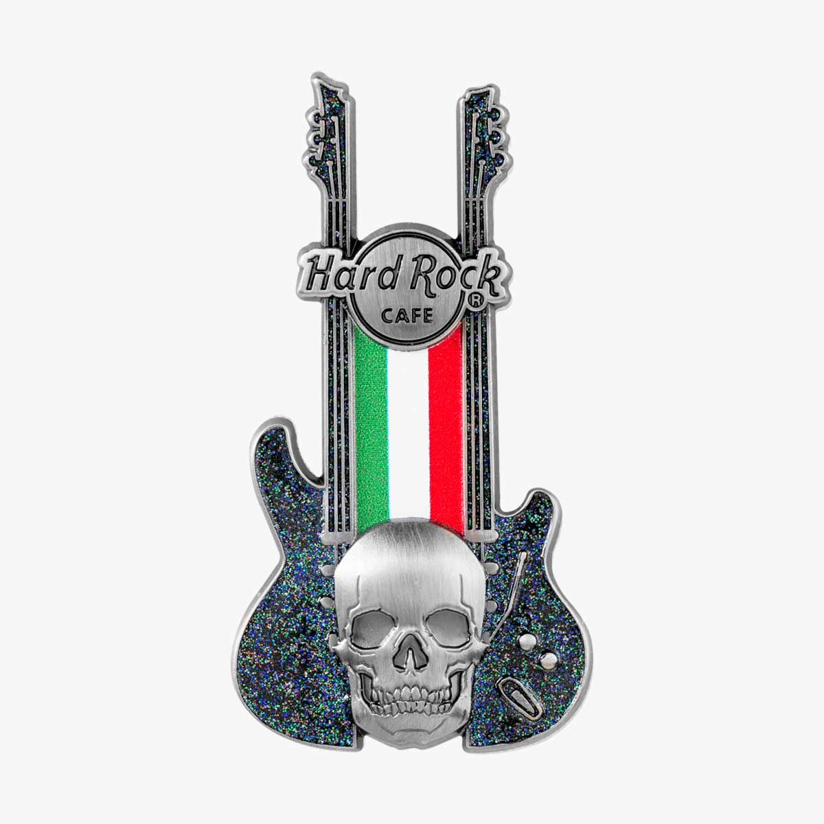 Italy 3D Skull Flag Guitar Series Pin image number 1