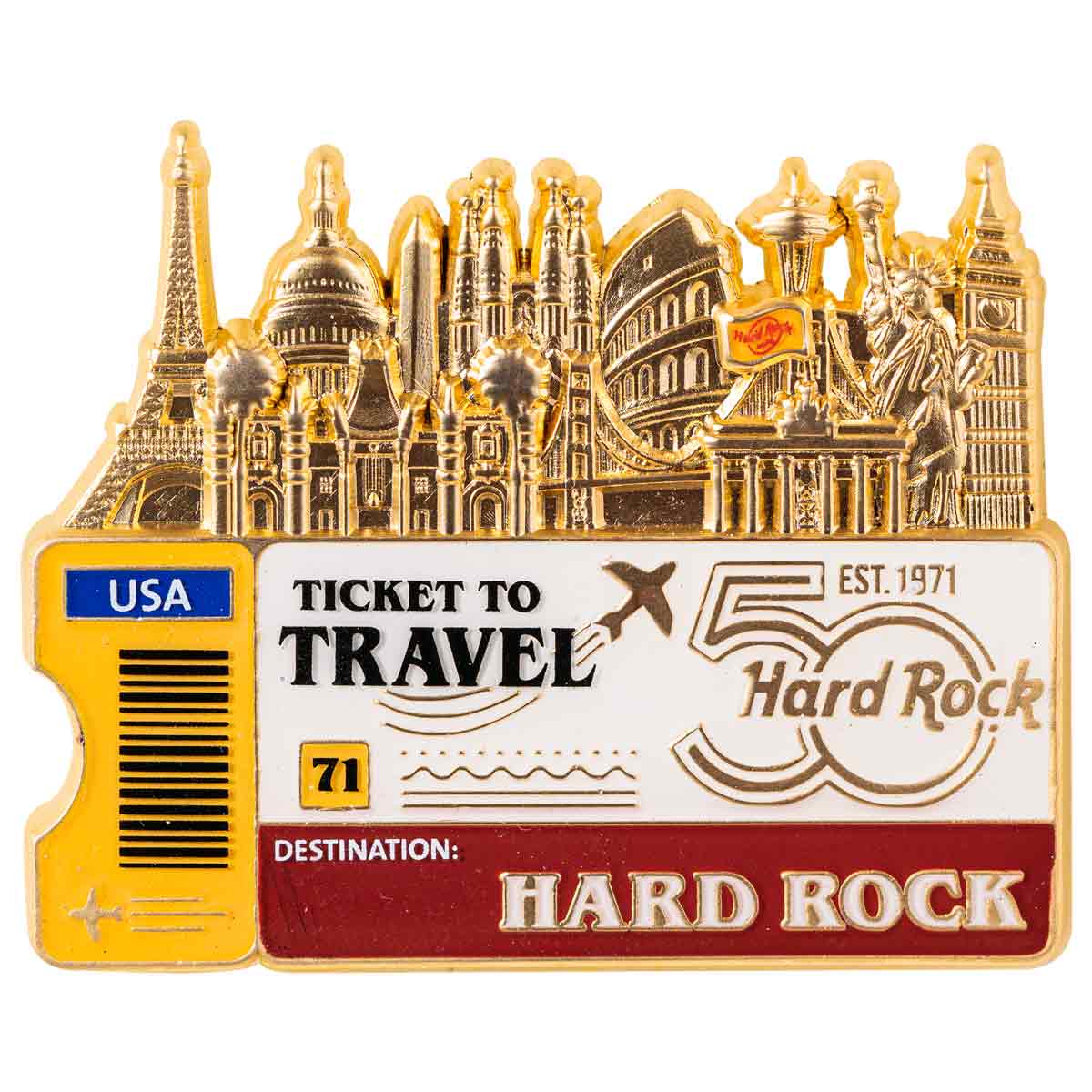 50th Anniversary Ticket to Travel Global Pin Series image number 1