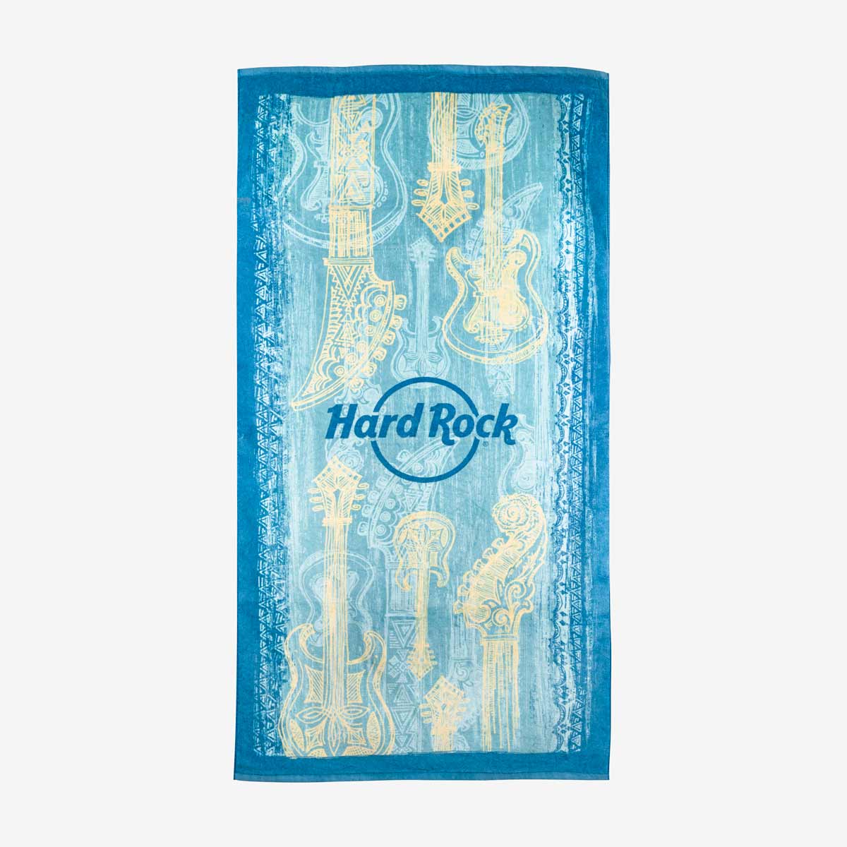 Hard Rock Electric Blue Guitar Print Towel image number 1