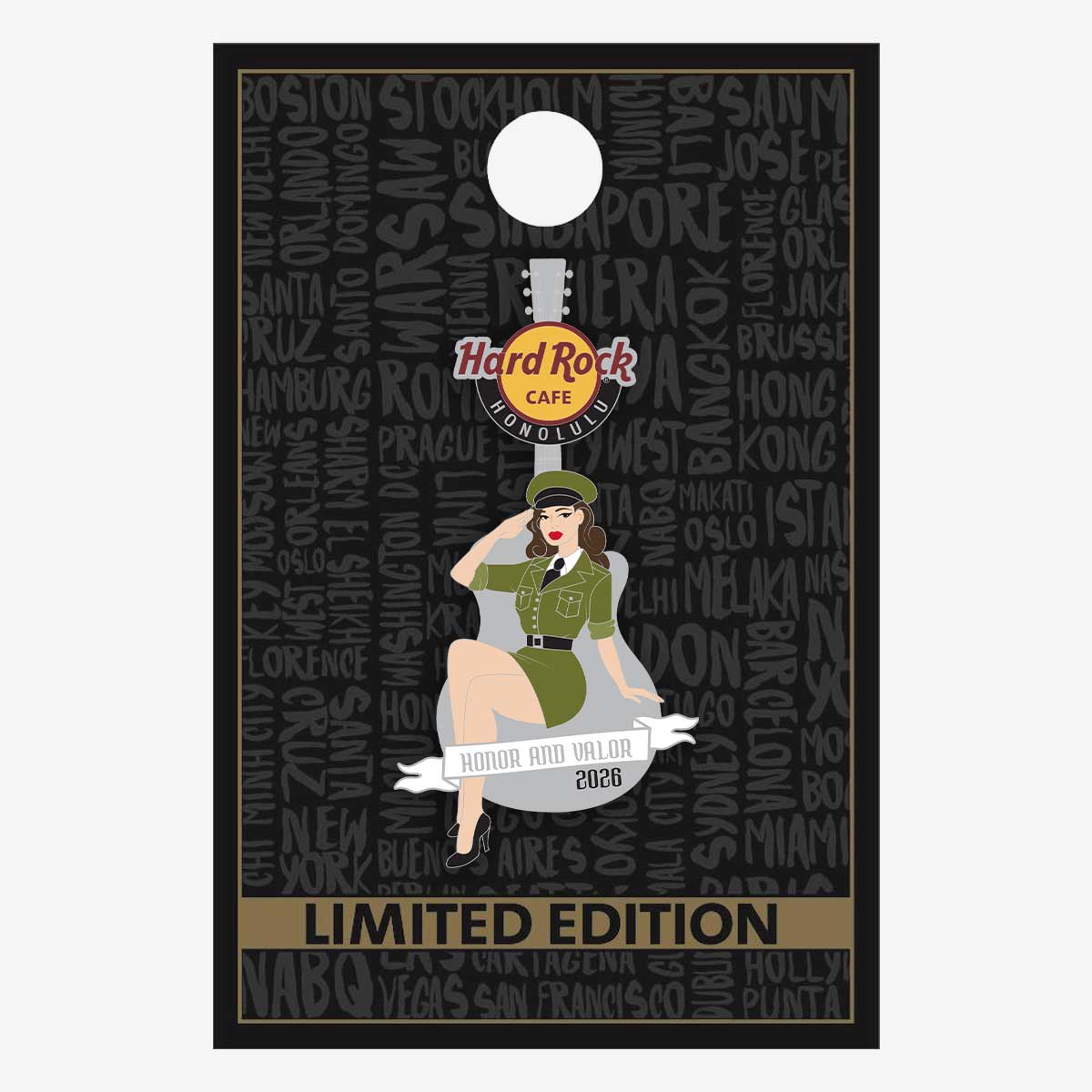 Limited Edition Honolulu Honor And Valor 2026 Guitar Pin image number 2