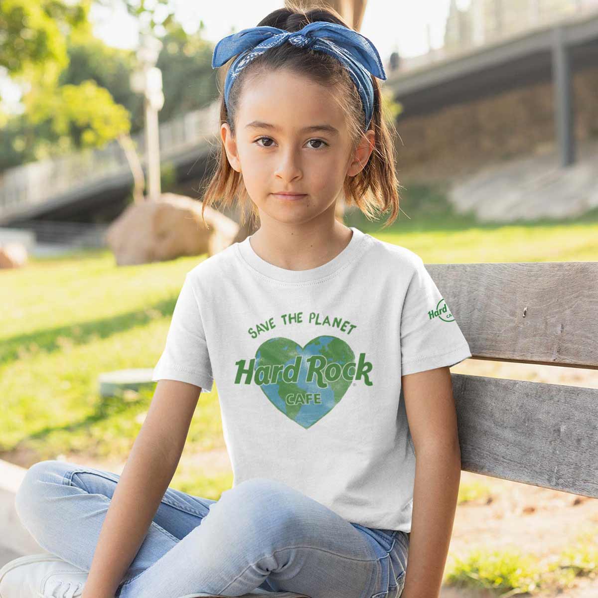 Hard Rock Youth Fit Save the Planet Heart Tee in White image number 5