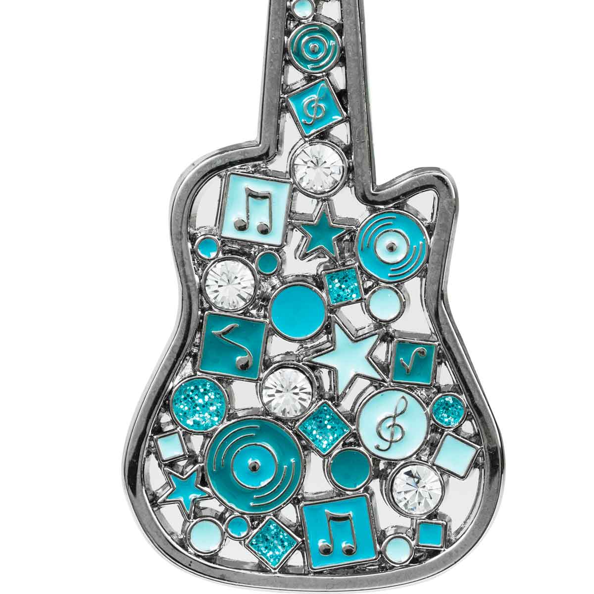Guitar Mosaic Teal Keychain image number 2