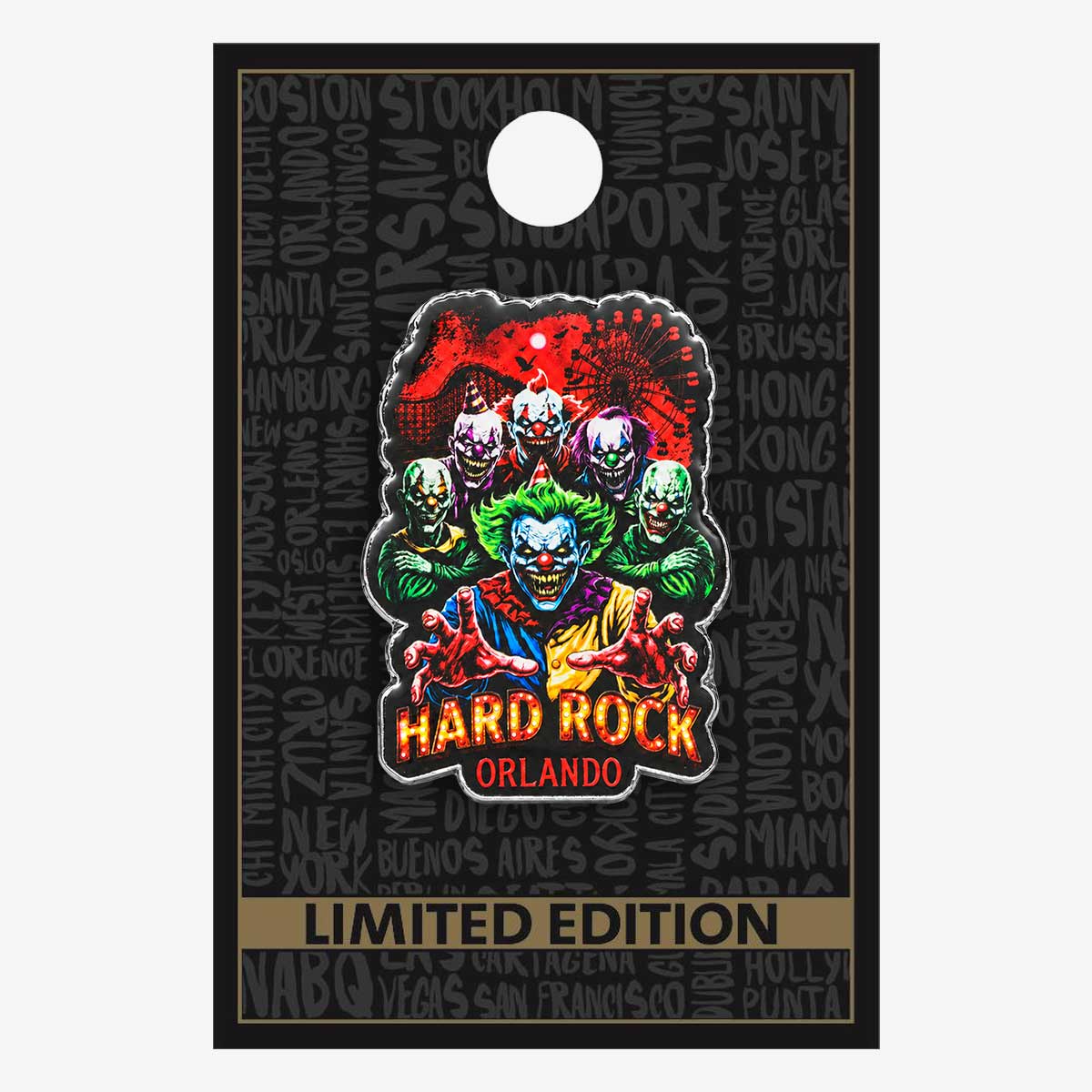 Limited Edition Orlando Halloween Funhouse Clowns Pin image number 2
