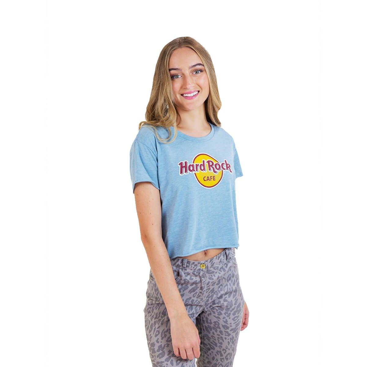 Women's Ice Blue Logo Crop Tee image number 3