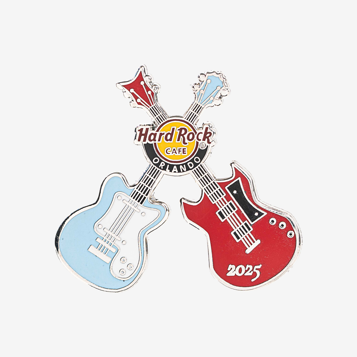 Limited Edition Orlando Fire & Ice Crossed Guitar Pin image number 1