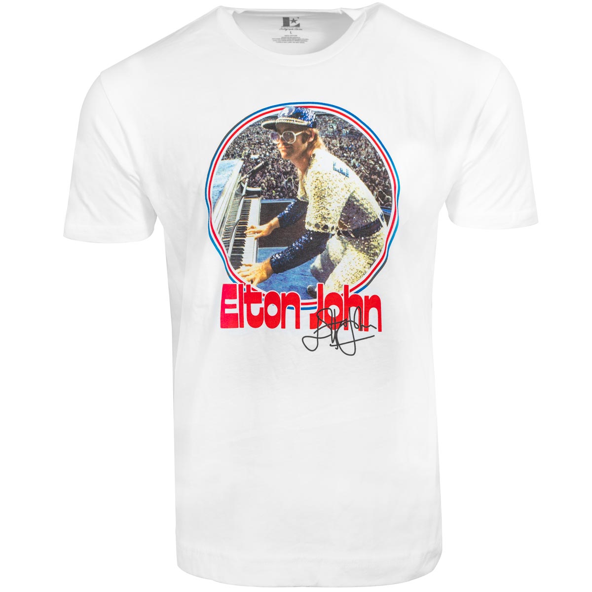 Elton John Autographed Dodgers Uniform Tee image number 1