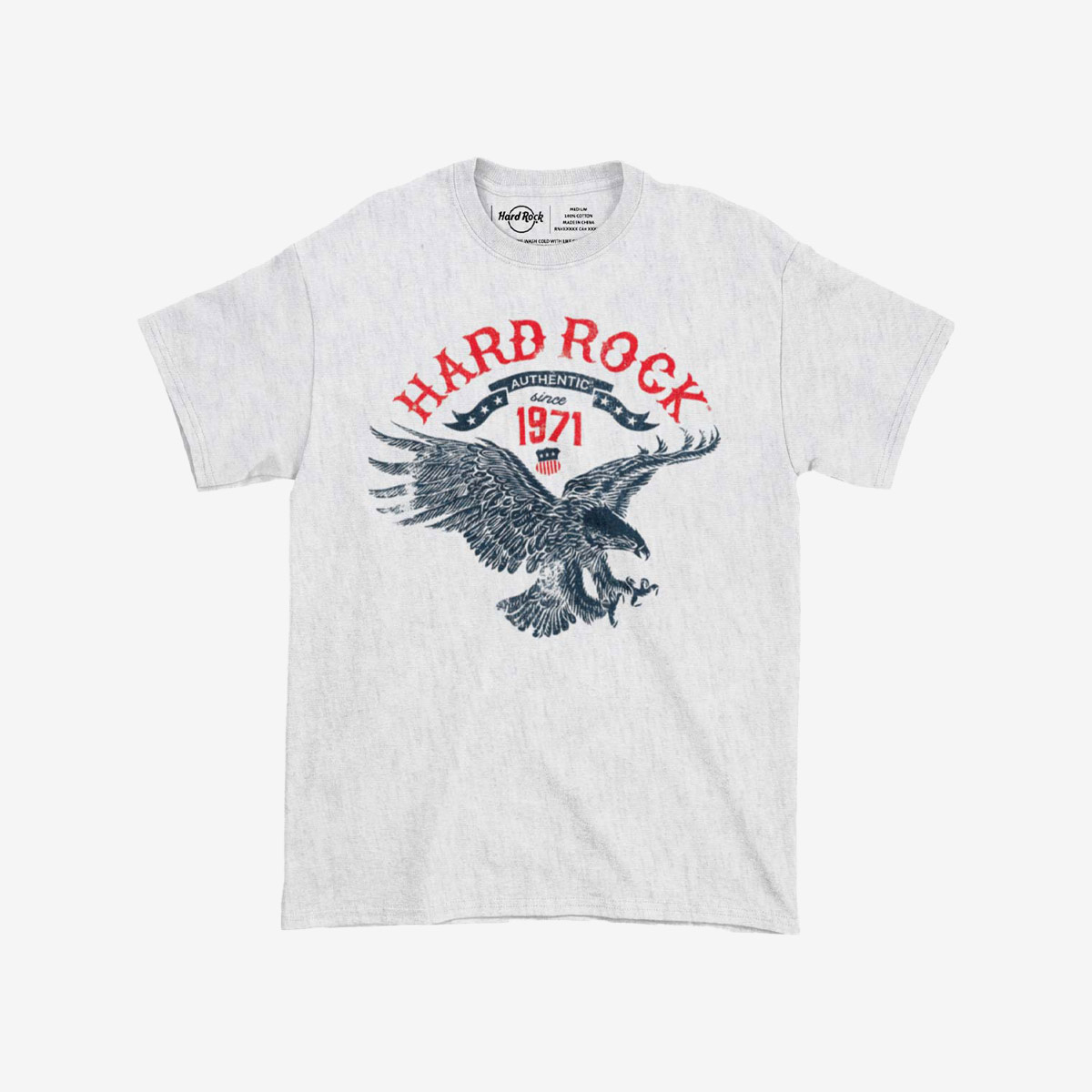 Americana Adult Fit Grey Tee with Flying Eagle Logo Motif image number 1