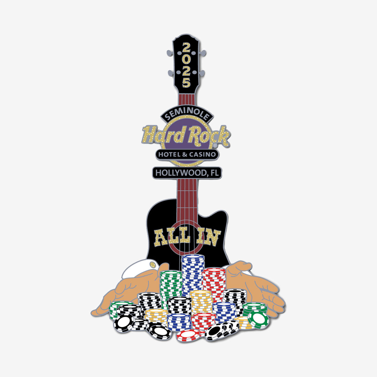 Limited Edition Hollywood, FL All In Pin image number 1