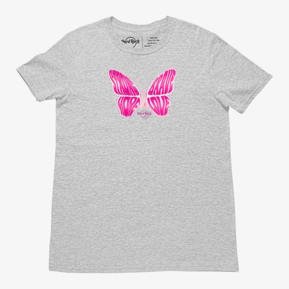 Hard Rock Pinktober Unisex Tee in Heather Grey image number 1