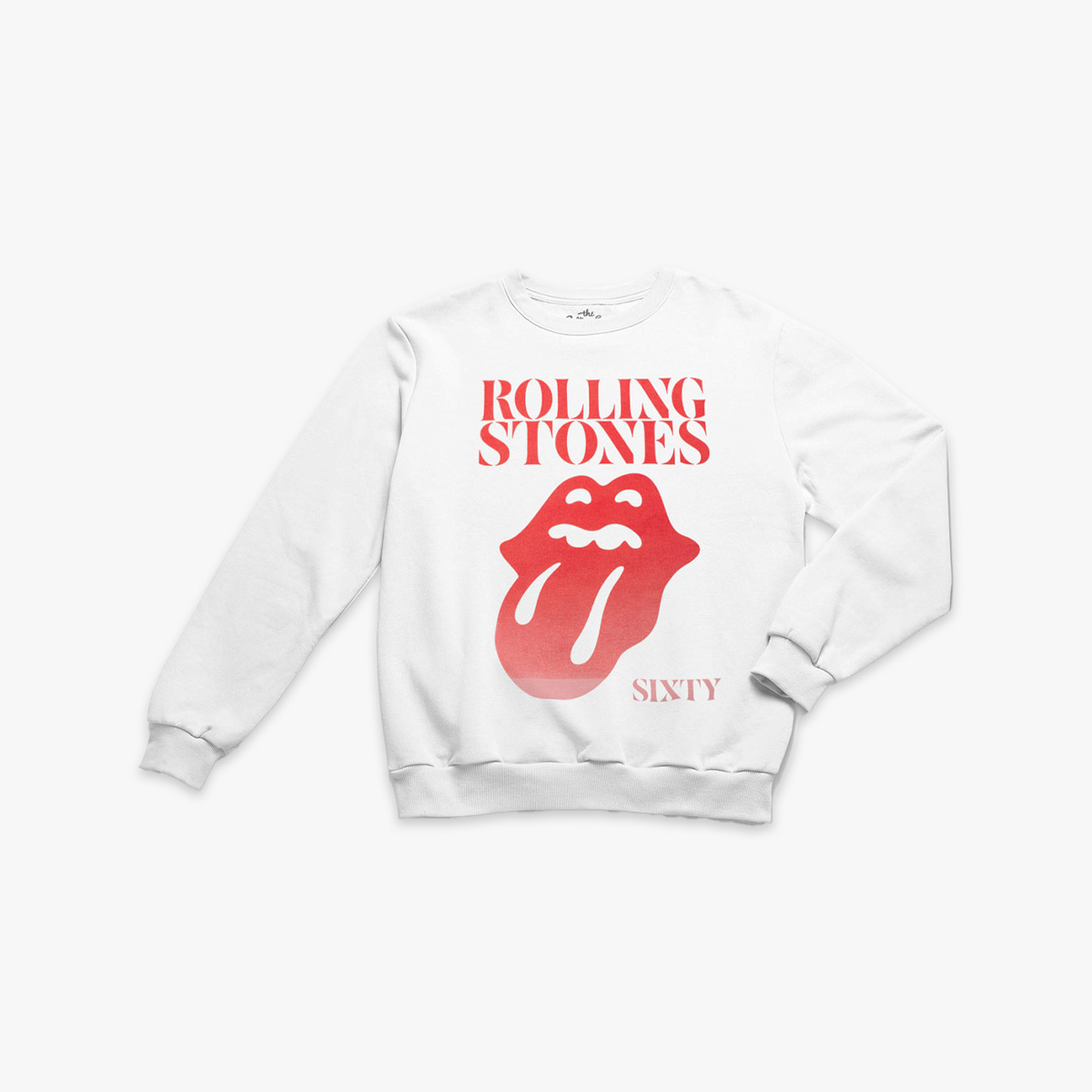 Rolling Stones Longsleeve Crewneck Pullover Sweatshirt in White image number 1