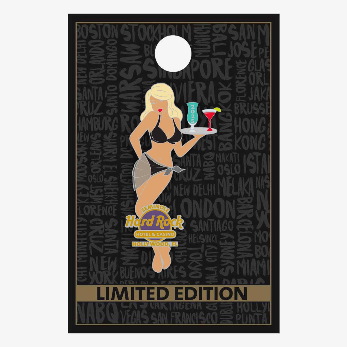 Limited Edition New Year Bikini Cabana Girl Pin image number 2