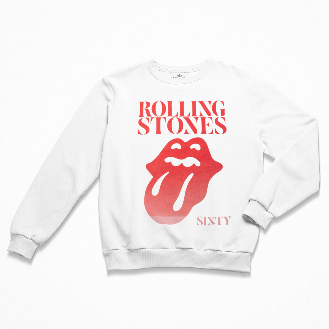 Rolling Stones Longsleeve Crewneck Pullover Sweatshirt in White image number 1