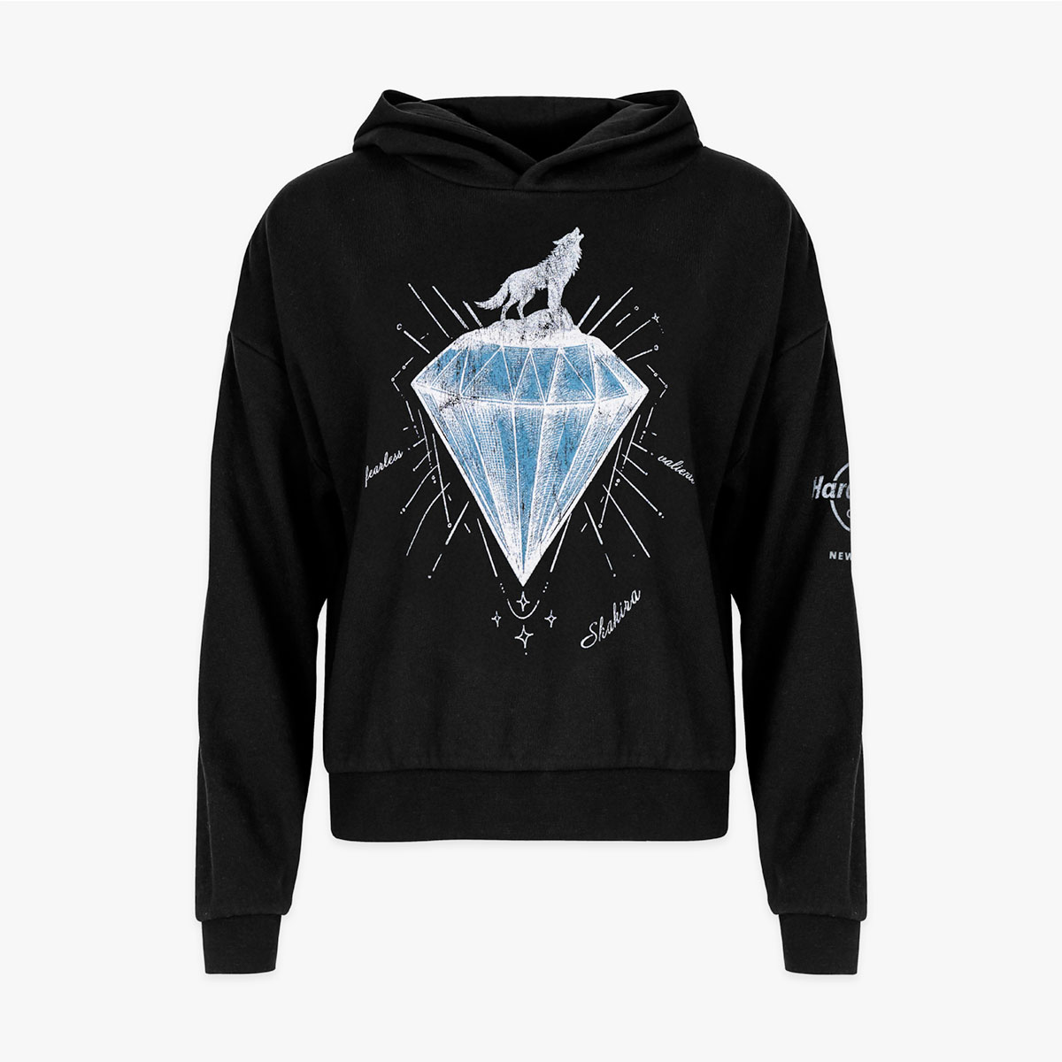 Shakira Diamond Wolf Cropped Hoodie image number 1