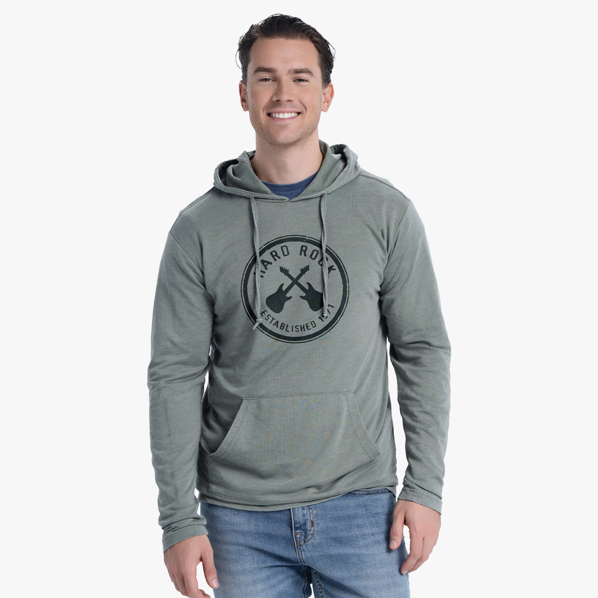 Unisex Fit Cross Guitars Harbor Hoodie in Spruce Green image number 1